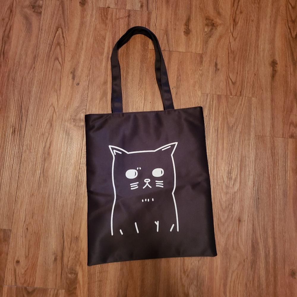 🐅Black cat canvas tote bag